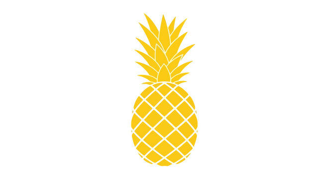 Fresh Yellow Pineapple Fruit Closeup.