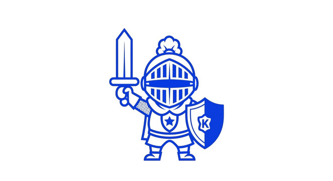 Knight in armor with sword.
