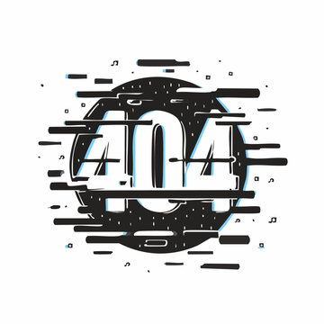 404 page not found error message with digital glitch effect