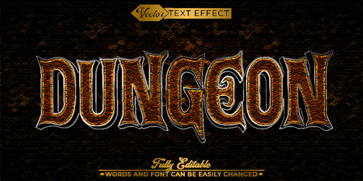  Dark Dungeon Fantasy Adventure Typography Vector Fully Editable Smart Object Text Effect