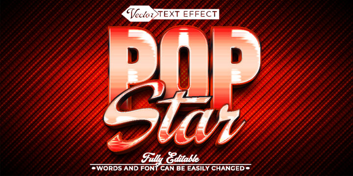  Glittering Pop Star Music Idol Typography Vector Fully Editable Smart Object Text Effect
