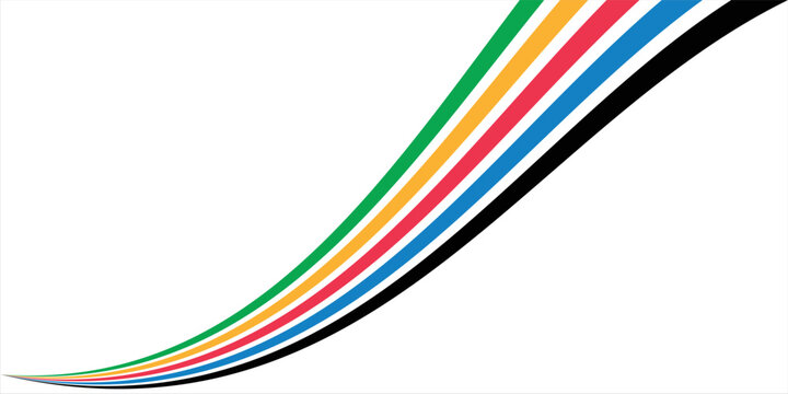 Five Color Lines Dynamic Design Colorful modern illustration