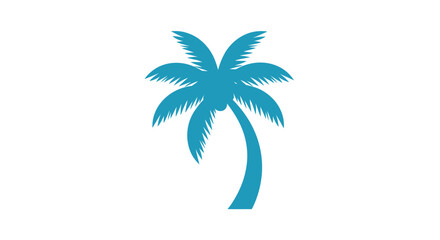 Obraz premium Teal Palm Tree Single Tropical Icon.