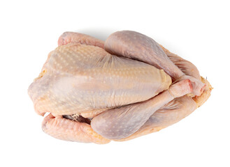 Naklejka premium Helmeted guinea fowl raw meat isolated