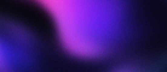 Abstract purple gradient background with soft neon lighting, dark violet blurry texture with grainy film effect, vibrant magenta glow for modern digital wallpaper and creative web design.