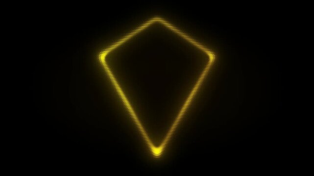 Golden Inverted Triangle Pyramid Frame With Scanner Effect Animation, Digital Dot Particles on Dark Background, Golden Scanning Dot Grid Geometric Shape, 4K Seamless Loop