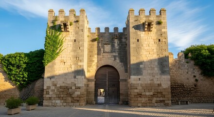 Fototapeta premium Ancient Fortress Entrance - Majestic Stone Architecture and History.