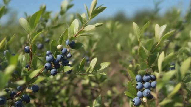 Heidelbeeren am Baum 