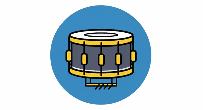Snare Drum Musical Instrument Icon Graphic.