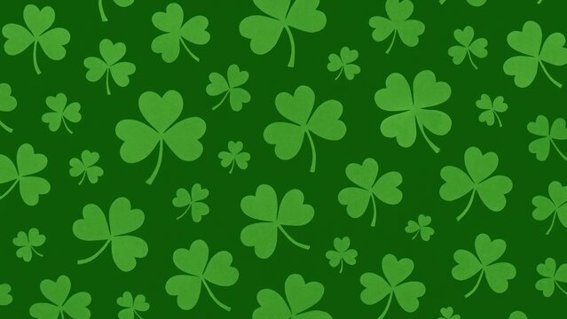 Green clover pattern illustration.