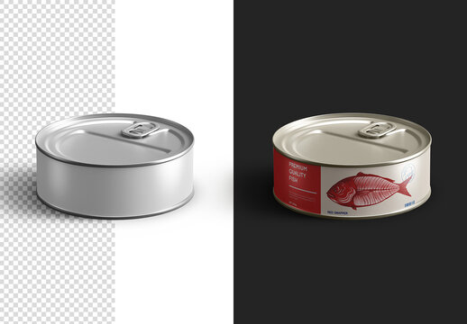 Tin Can Food Product Packaging Mockup Isolated