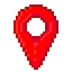 Naklejka premium Pixel Map Marker Icon – Navigation UI Element