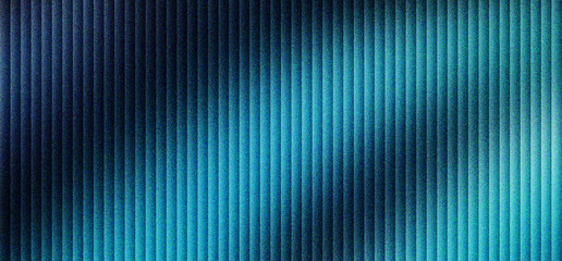 Fototapeta premium Abstract blue fluted glass texture with vertical lines, ribbed glass background with soft light and shadows, teal frosted glass panel with linear pattern for modern interior design projects.