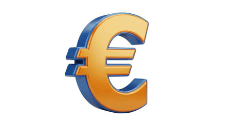 Fototapeta premium Vector illustration&nbsp;of 3d rendering of a golden euro currency symbol on a transparent background