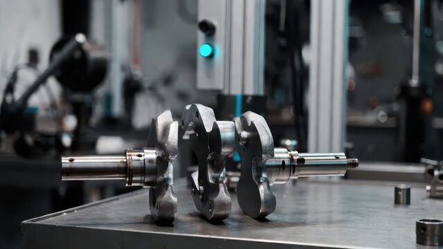 Precision machinery component assembly in modern industrial workshop