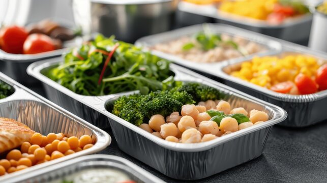 A selection of airline meals catering to diverse dietary restrictions, featuring sugar-free, halal, and kosher options, showcasing inclusivity and cultural diversity in food choices for passengers.