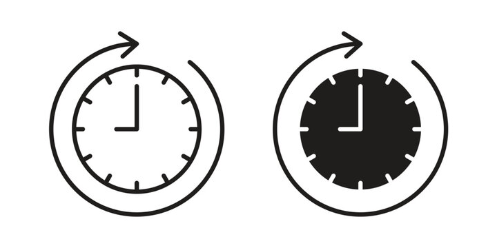 Time forward icon graphic vectors for website design
