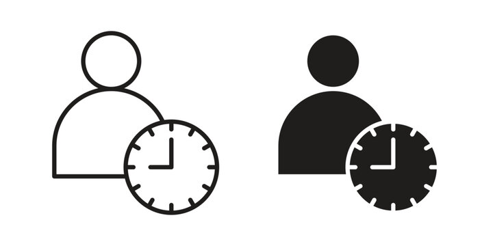 User time icon graphic vectors for website design