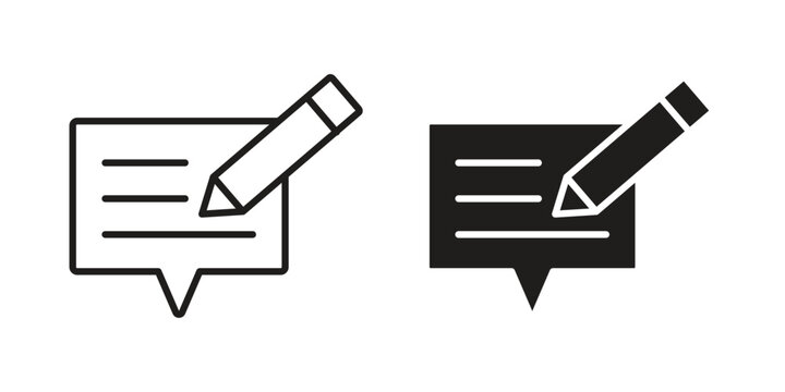 Write comment icon graphic vectors for website design