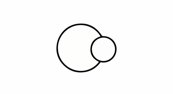 Simple geometric overlap of two circles, one large, one small