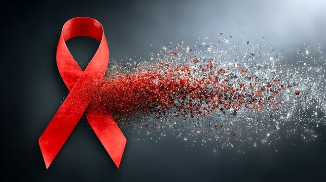 World AIDS Day Stigma Development Red Ribbon Symbolizing Awareness and Support for Health Issues and Social Causes