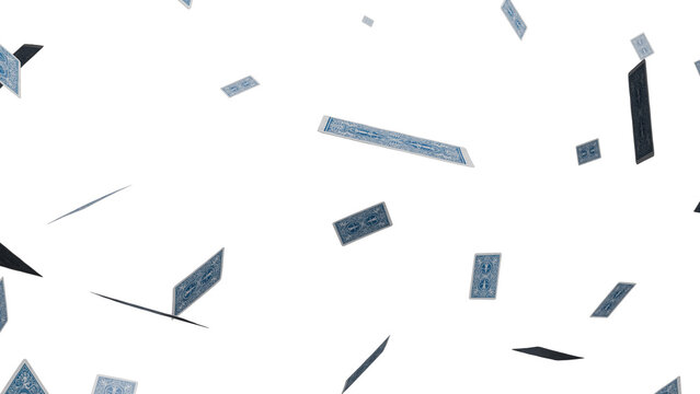 Falling Playing Cards Against Black Background