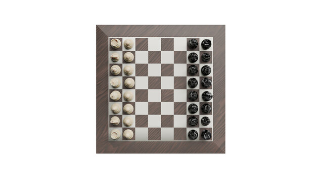 Chessboard with Pieces in Starting Position