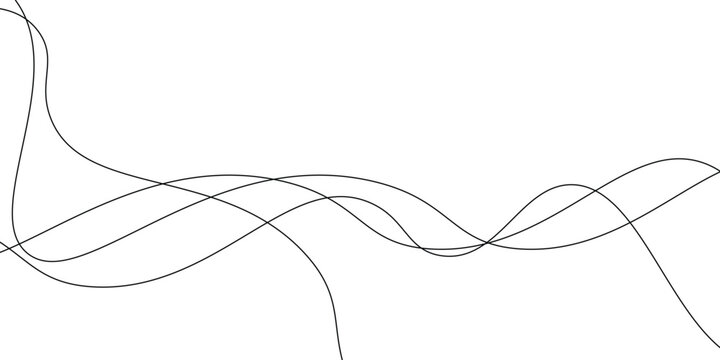 Thin wavy line abstract background. Wavy line horizontal divider outline minimalist background. Abstract black lines wave curve motion. vector illustration eps10