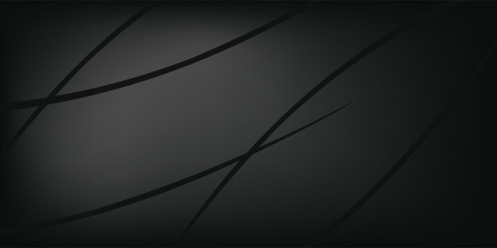 Dark deep black dynamic abstract vector background with wavy lines. Modern creative halftone premium gradient. 3d cover of business presentation banner for sale event night party. Soft shadow dots