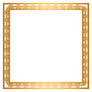 Rectangle golden certificate border pattern line photo frame islamic wedding invitation card