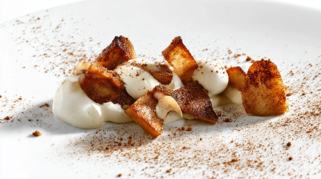 deconstructed apple tarte tatin with caramel sauce