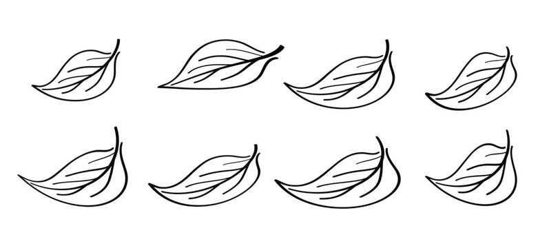 Cartoon falling leaves, by the wind, autumn siskin. Autumn leaves fall on the ground concept. The symbol of letting go, depression, or change, or in other words, something ends so that something else 