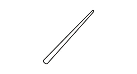 Obraz premium A simple line drawing of a thin, elongated stick or wand, angled diagonally on a white background.