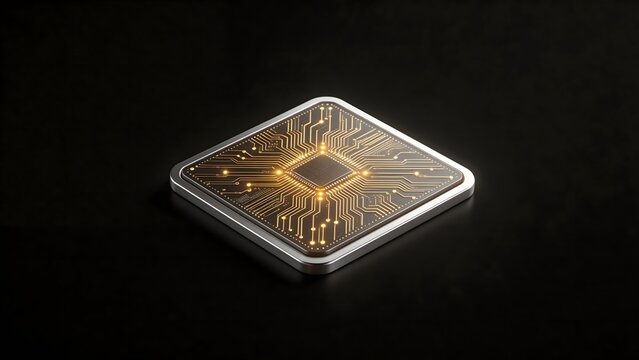 Microchip with glowing circuits