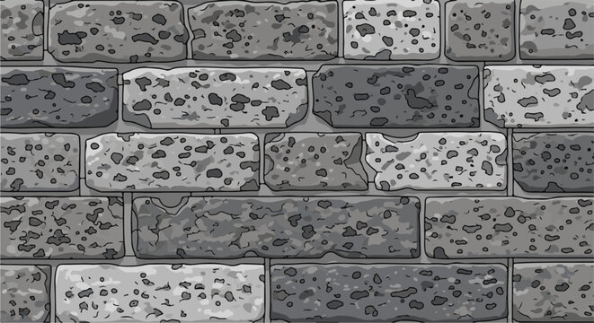 Textured gray stone wall with irregular holes and cracks
