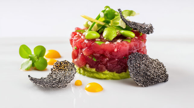 bluefin tuna akami tartare with avocado
