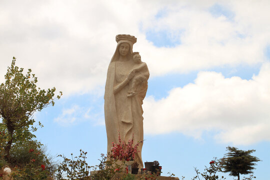 Virgin Mary Holding Jesus Statue, Lebanon