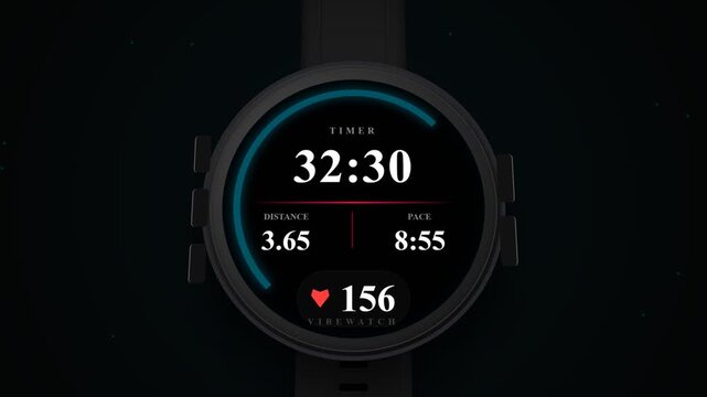 Smartwatch Fitness Tracker Interface With Health Data Display
