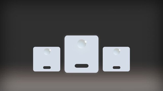 Three platform display stage with sleek rounded edges for branding projects
