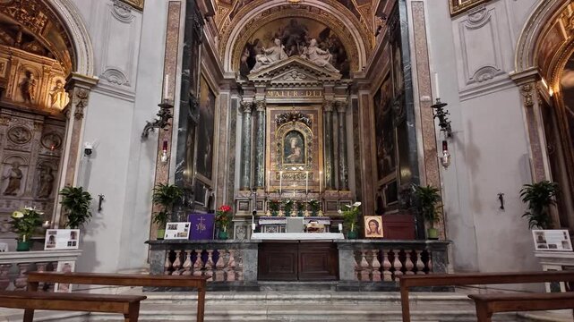 Majestic Baroque Main Altar In Santa Maria Della Pace Rome