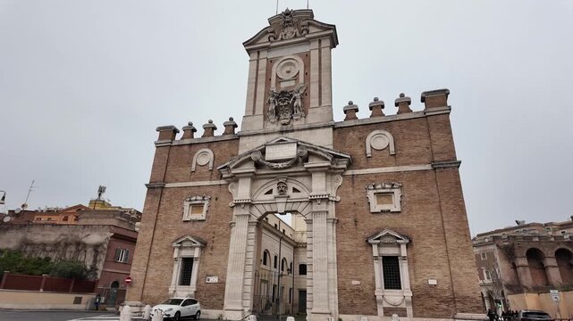 Cinematic Slow Motion Of Porta Pia Michelangelo Architecture Rome