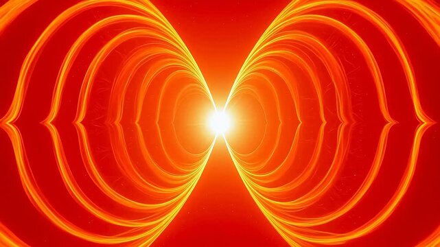 Bright white dot with orange ripple lines
