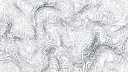 Obraz premium Abstract contour lines forming an organic, flowing pattern on a minimal white background. Abstract line art pattern creating organic topographic texture