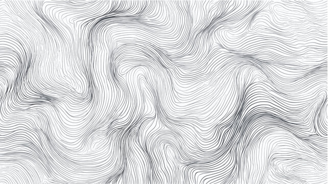 Abstract contour lines forming an organic, flowing pattern on a minimal white background. Abstract line art pattern creating organic topographic texture