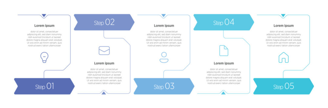 A 5-step infographic is a concise visual tool designed to break down a complex process or story into five easy-to-follow stages.