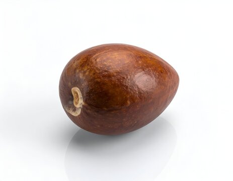 Single avocado seed on white background for planting and growing.