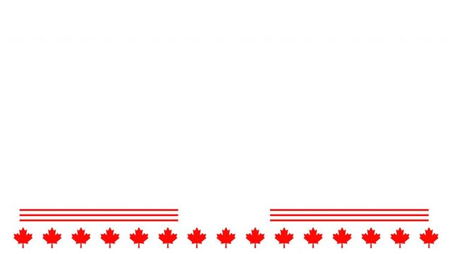 animated background footage for canada day with maple leaf decoration and moving lines perfect for the celebration of the day