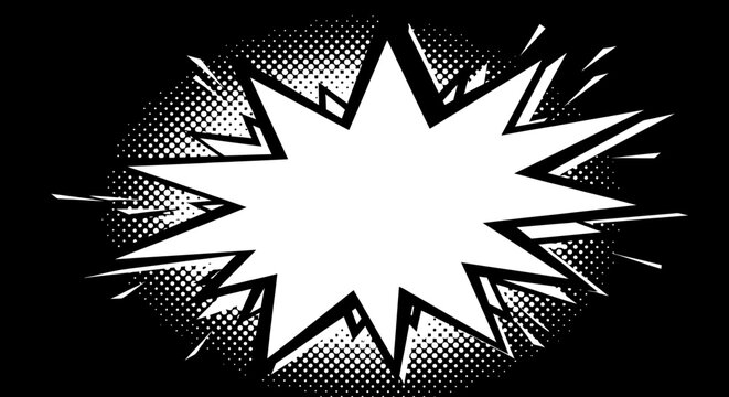 A shiny 3d silver star illustration and black and white star shapes create a bright holiday pattern for a Christmas celebration design element