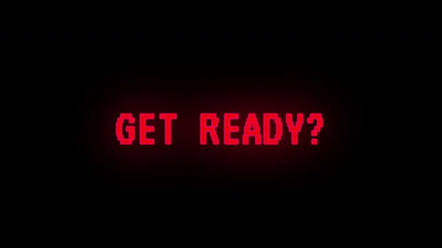 Get ready? video overlay 4k quality.a combination of red, blue and yellow. which is surrounded by twinkling animation.