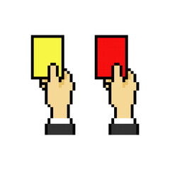 Fototapeta premium YELLOW RED CARD GIVEN PIXEL ART